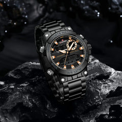 NAVIFORCE NF9237 Luxury Stainless Steel Men’s Multi-Function Digital Watch