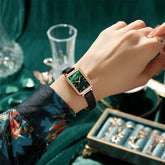 Curren Women's Square Green Dial Watch- CUR215