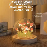 Artificial Tulip Night Light with Transparent DIY Bedside Lamp LED Night Light