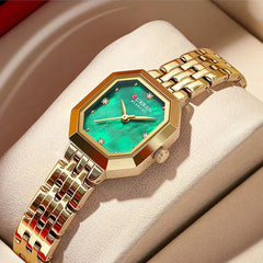 CURREN 9108 Fashion Stainless Steel Band Square Ladies Watch