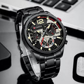 CURREN 8395 Men's Stainless Steel Watch - Black