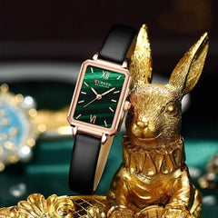 Curren Women's Square Green Dial Watch- CUR215