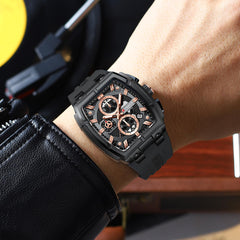 CURREN 8488 Original Silicon Strap Multifunctional Dial Men's Watch