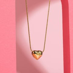 Stainless Steel Shinny Face love Necklace