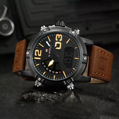 NAVIFORCE Luxury Brand Men's Sport Watches Men Dual Display LED Digital