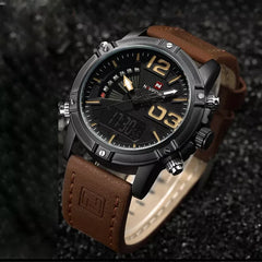NAVIFORCE Luxury Brand Men's Sport Watches Men Dual Display LED Digital