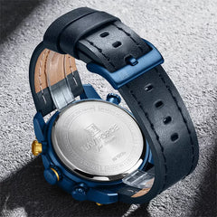 Genuine Leather Classic Wristwatch 9235 Color Blue