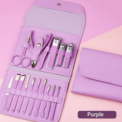 16Pcs Nail Clipper Set Nail Cutter Scissors Nail Polishing Stainless Steel Pedicure Trimmer