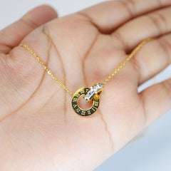 Roman Double Ring Necklace Gold