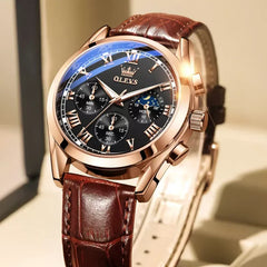 OLEVS 2871 Men’s Quartz Watch- Black Brown