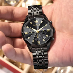 OLEVS 3670 Men's Watches Fashion Waterproof - Black Dial