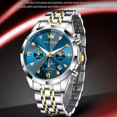 OLEVS 3670 Men's Watches Fashion Waterproof - Blue Dial