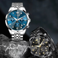 OLEVS 3670 Men's Watches Fashion Waterproof - Blue Dial