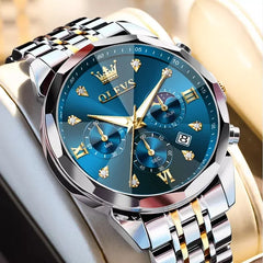 OLEVS 3670 Men's Watches Fashion Waterproof - Blue Dial