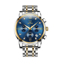 OLEVS 2858 Blue Dial Quartz Watch for Men