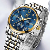 OLEVS 2858 Blue Dial Quartz Watch for Men