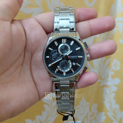 CURREN 8475 Men's Chronograph Watch Silver Black