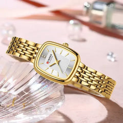 CURREN 9093 Fashion Quartz Women Watch - Golden White