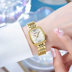 CURREN 9093 Fashion Quartz Women Watch - Golden White