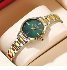Curren 9094 Women’s Luxury Stainless Steel Watch - Green Golden