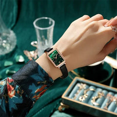 Curren Women's Square Green Dial Watch- CUR215