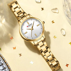 Curren 9094 Women’s Luxury Stainless Steel Watch - Silver White