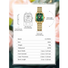 CURREN 9093 Fashion Quartz Women Watch - Golden White