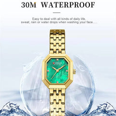 CURREN 9108 Fashion Stainless Steel Band Square Ladies Watch