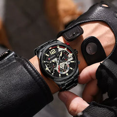 CURREN 8395 Men's Stainless Steel Watch - Black