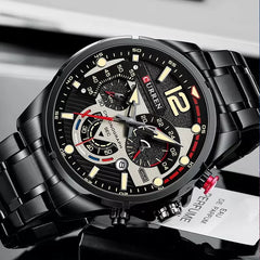 CURREN 8395 Men's Stainless Steel Watch - Black