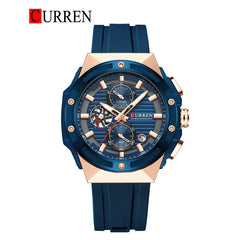 CURREN 8462 Men's Rubber Straps Watch - Blue