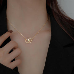 Stainless Steel Double Love Necklace