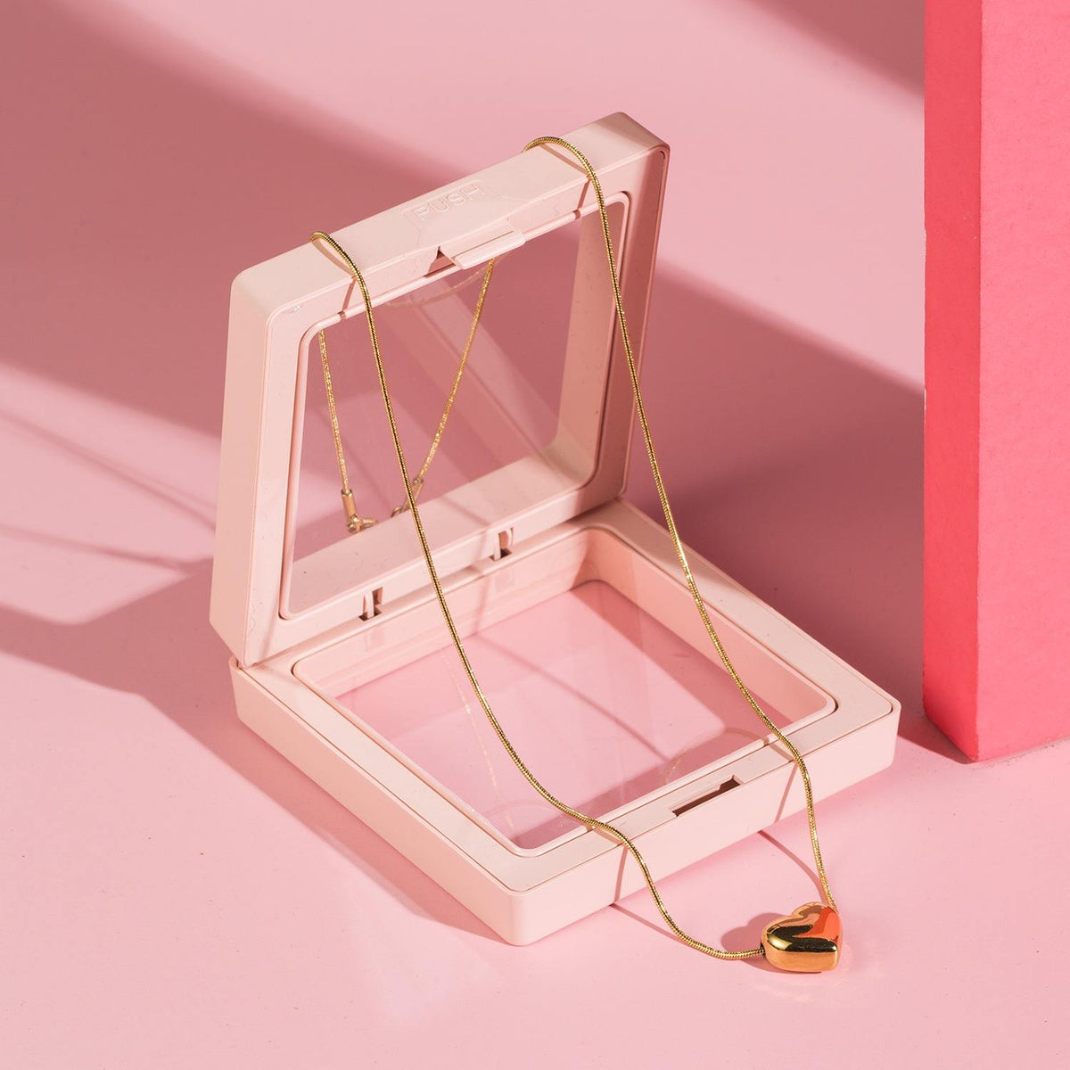 Stainless Steel Shinny Face love Necklace