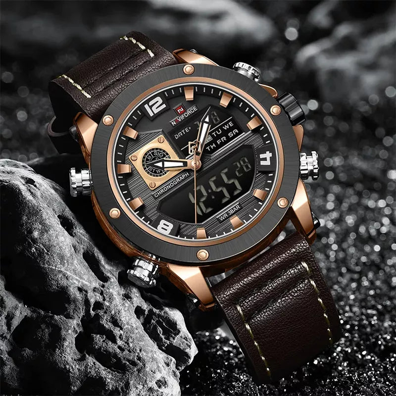 NAVIFORCE Luxury Men Wrist Watch Double Display