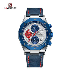 NAVIFORCE NF8028 Fashion Quartz Leather Strap Waterproof Luminous Male Watches