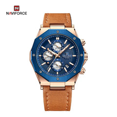NAVIFORCE NF8028 Fashion Quartz Leather Strap Waterproof Luminous Male Watches