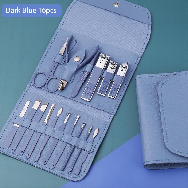 16Pcs Nail Clipper Set Nail Cutter Scissors Nail Polishing Stainless Steel Pedicure Trimmer