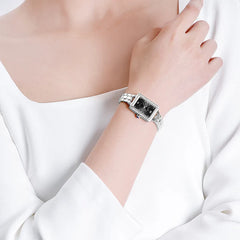 NAVIFORCE 5043 Women’s Square Dial Watch, Waterproof Steel Strap Quartz Chronograph