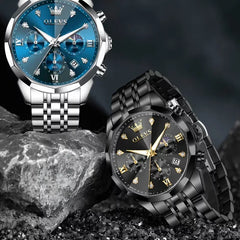 OLEVS 3670 Men's Watches Fashion Waterproof - Black Dial