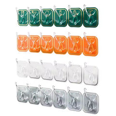 AM5095 Six Hook Sticky Hanger 6 Pc, Multipurpose Wall Hooks