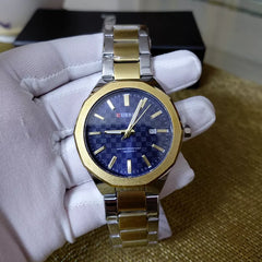 CURREN 8477 Fashionable Men's Quartz Watch - Golden Silver